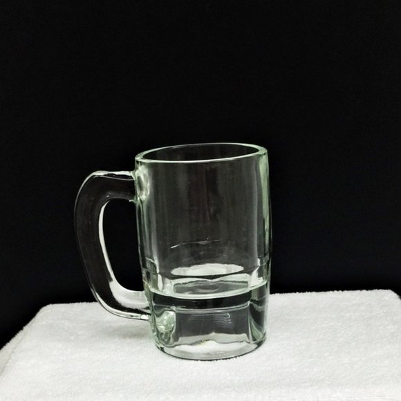 Vintage Clear Glass Mug Beer Ale Panel Base Heavy - Picture 1 of 9